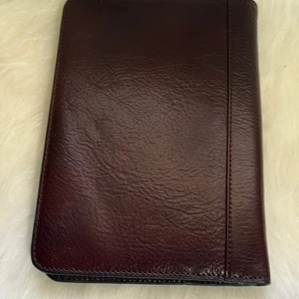 Attache Leather Jr. Legal Pad Portfolio Brown Notepad Holder Organizer‎